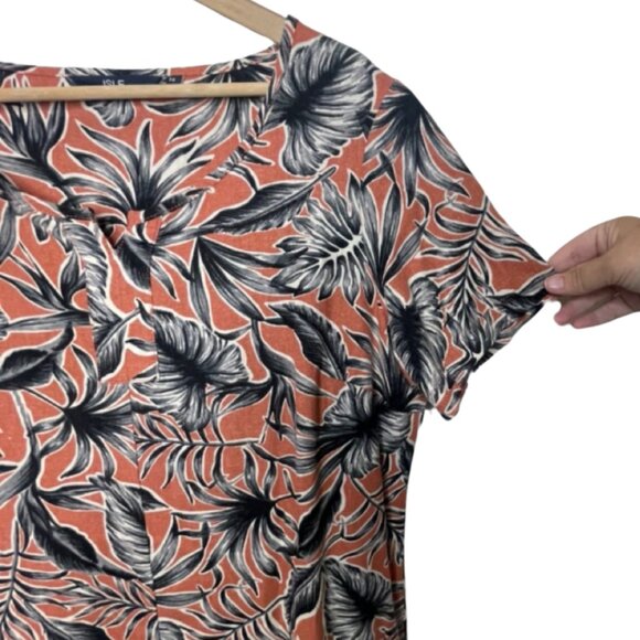 ISLE COLLECTION | Women's Rust Short Sleeve Floral Shift Dress |Size UK 14/US 10 - Picture 7 of 14